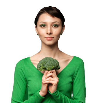 girl with broccoly